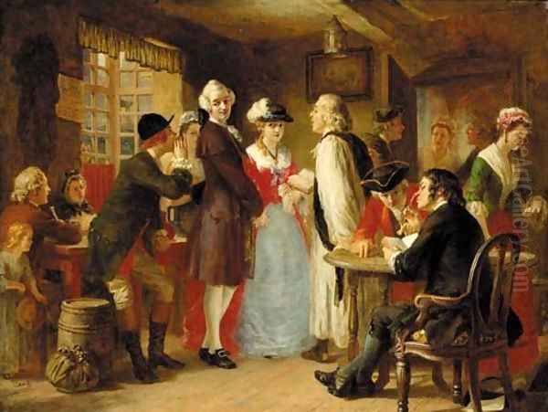 The village wedding Oil Painting by Thomas Faed