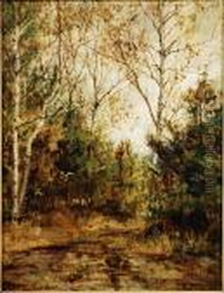 Woodlandlandscape Oil Painting by Robert Ward Van Boskerck