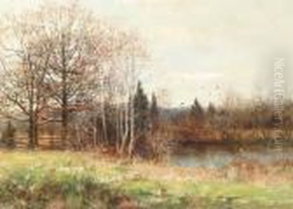 Autumn Landscape Oil Painting by Robert Ward Van Boskerck