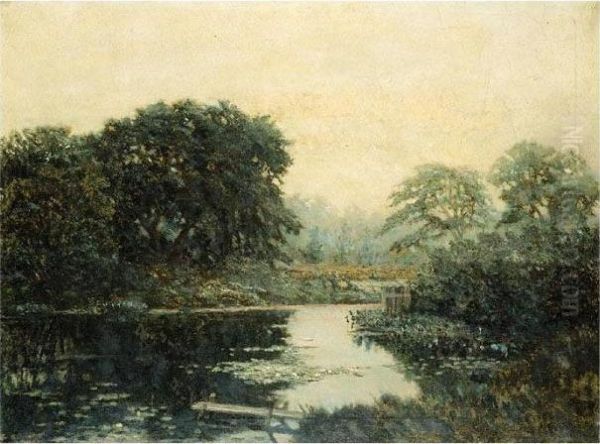 River Landscape Oil Painting by Robert Ward Van Boskerck