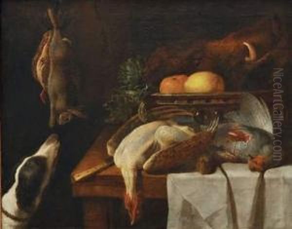 Nature Morte Au Gibiers Oil Painting by Pieter Van Boucle