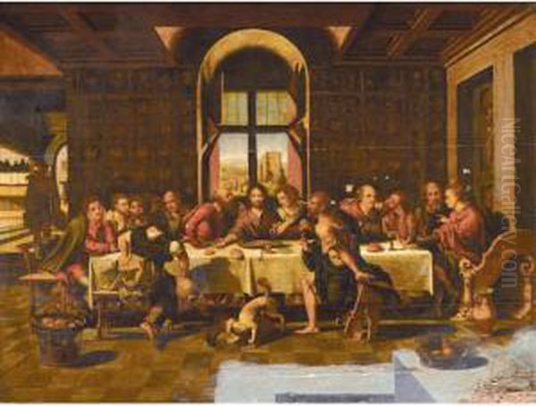 Last Supper Oil Painting by Pieter Van Boucle