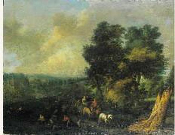 Paysage Anime Oil Painting by Jan Frans I Van Bredael