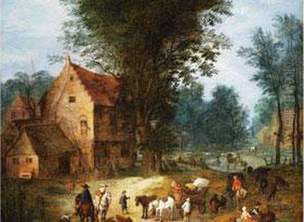 Dorflandschaft Mit Oil Painting by Joseph van Bredael