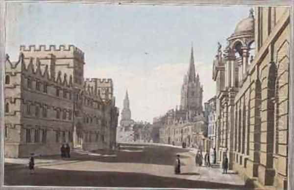 View of the High Street in Oxford Oil Painting by Joseph Farington