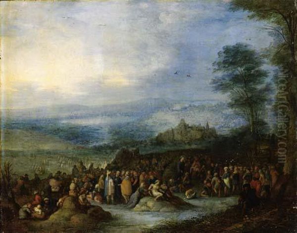 Christ Preaching To The Multitude Oil Painting by Joseph van Bredael