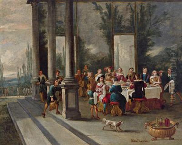 Due Scene Dalla Vita Del Figliol Prodigo Oil Painting by Pieter Van Bredael