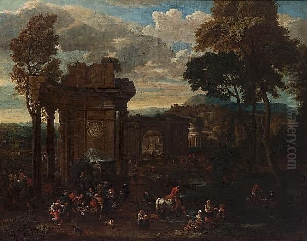 Commedia Dell'arte Oil Painting by Pieter Van Bredael