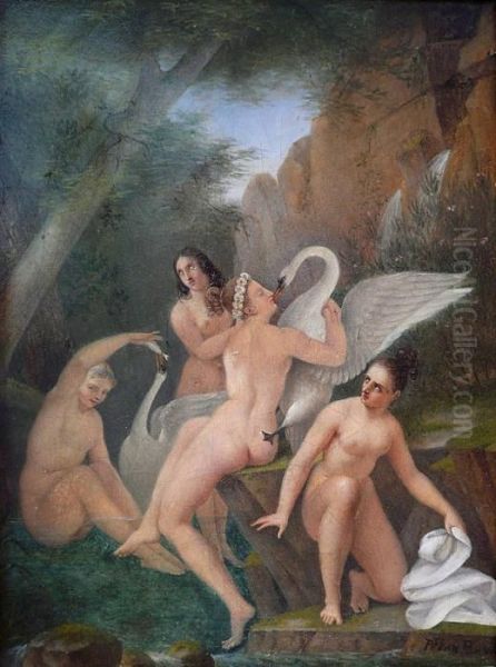 Leda Et Lecygne Oil Painting by Philippe Van Bree