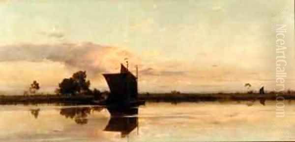 Evening on the Yare Oil Painting by Edward Henry Fahey