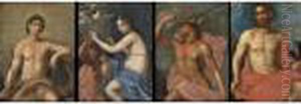 A Set Of Four Paintings Representing Roman Gods: Jupiter; Mercury; Venus; Apollo Oil Painting by Jan Gerritsz van Bronchorst