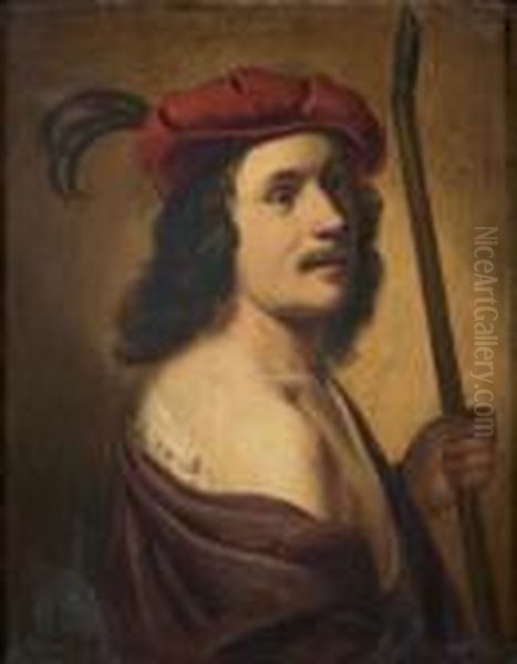 Portrait D'un Berger Au Beret Rouge Oil Painting by Jan Van Bijlert