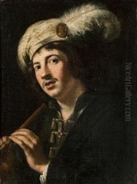 Umkreis Flotenspieler Oil Painting by Jan Van Bijlert