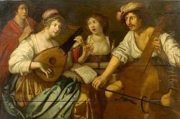 The Music Party Oil Painting by Jan Van Bijlert