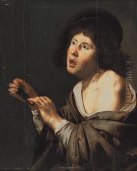 Ragazzo Con Scacciapensieri Oil Painting by Jan Van Bijlert