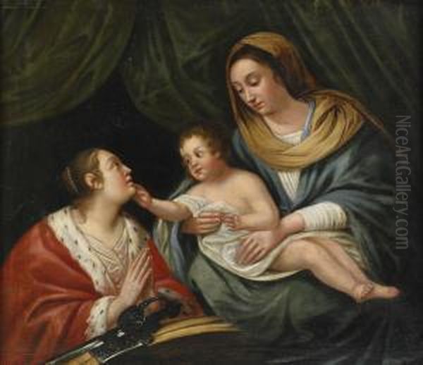 Madonna Med Barnet Och Katarina Av Alexandria Oil Painting by Jan Van Bijlert