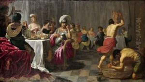 Ulysse Au Banquet D'alcinoos. Oil Painting by Jan Van Bijlert