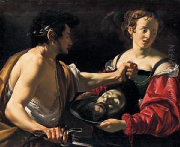 Salome Con La Testa Del Battista Oil Painting by Jan Van Bijlert