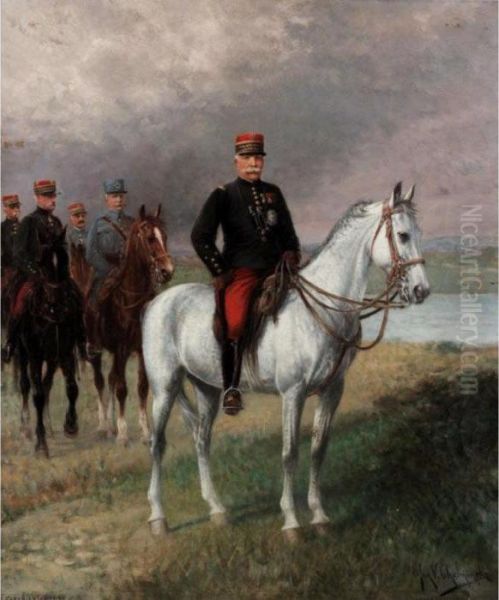 Marshal Joffre Oil Painting by Jan van Chelminski