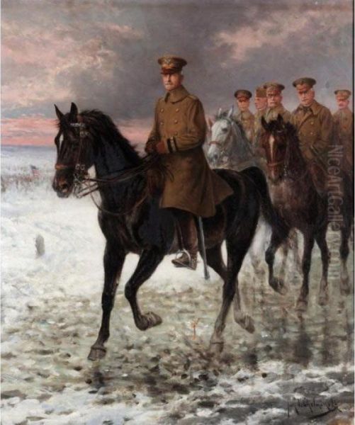 General John J. Pershing Oil Painting by Jan van Chelminski