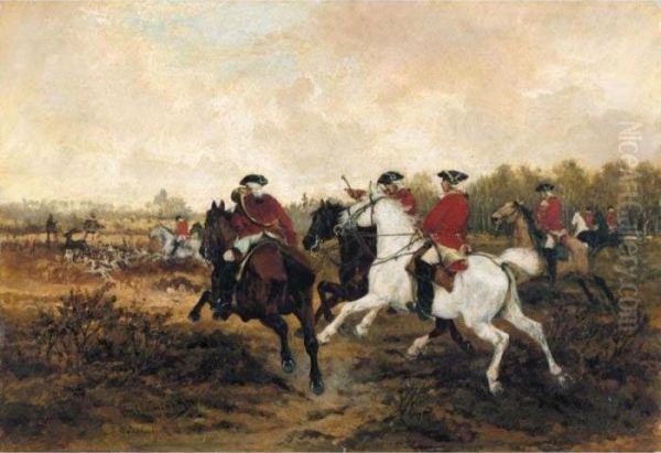 The Hunt Oil Painting by Jan van Chelminski