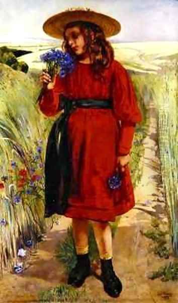 Spring or Young Girl with Cornflowers Oil Painting by Leon Henri Marie Frederic