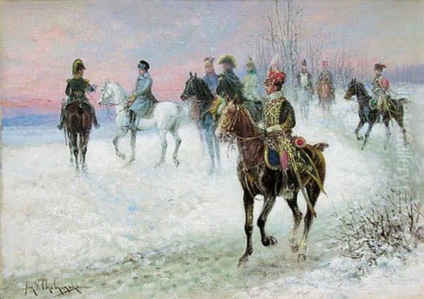 Napoleon Z Gwardia Przyboczna Oil Painting by Jan van Chelminski