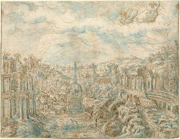 Caprice Architectural, Le Char De Junon Dans Le Ciel Oil Painting by Hendrick van Cleve