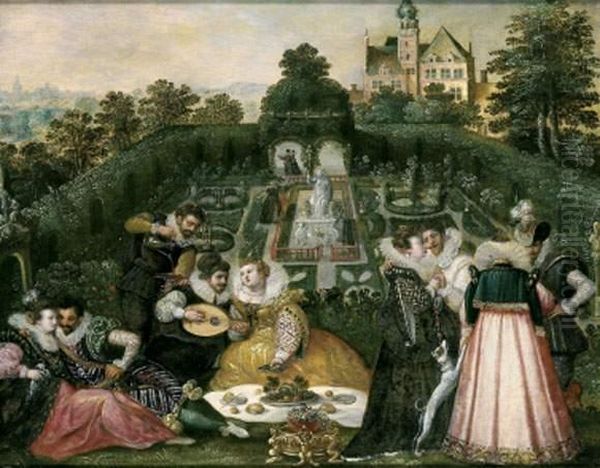 Fete Galante Dans Un Parc Oil Painting by Hendrick van Cleve