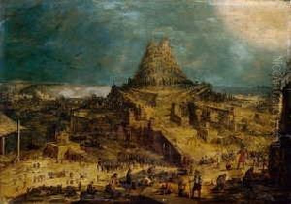 Der Turmbau Zu Babel. Oil Painting by Hendrick van Cleve