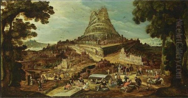 The Building Of The Tower Of Babel Oil Painting by Hendrick van Cleve