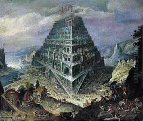 La Tour De Babel Oil Painting by Hendrick van Cleve