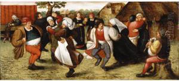 The Peasant Dance Oil Painting by Marten Van Cleve