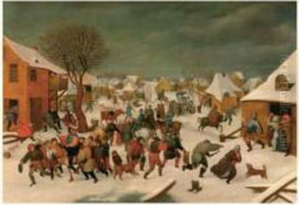 Le Massacre Des Innocents Oil Painting by Marten Van Cleve