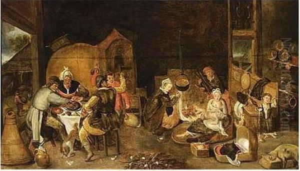 The Rich Kitchen Oil Painting by Marten Van Cleve