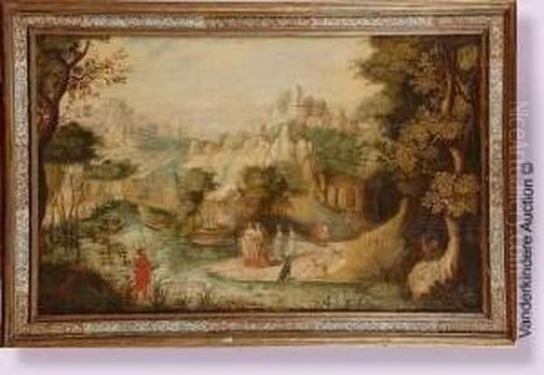 Moise Sauve Des Eaux Oil Painting by Gillis van Coninxloo