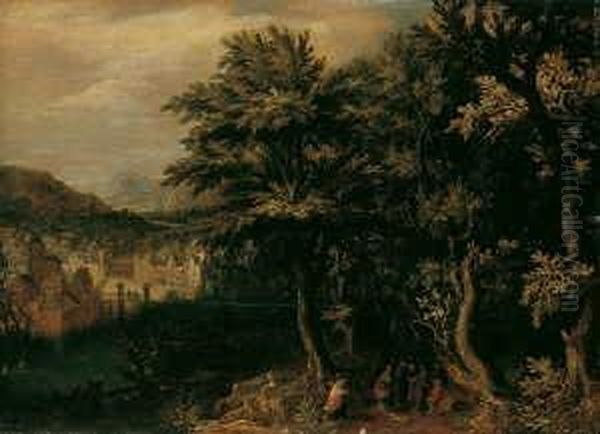 Zugeschrieben Weite Bewaldete Oil Painting by Gillis van Coninxloo