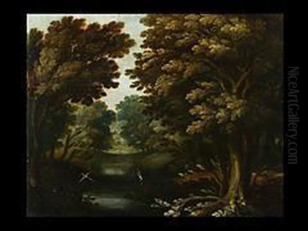 Waldlandschaft Mit Vogeln Oil Painting by Gillis van Coninxloo