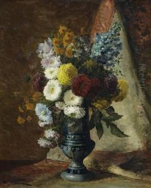 Bouquet De Fleurs Oil Painting by Edmond Van Coppenolle