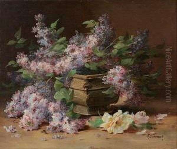 Composition Aux Lilas Oil Painting by Edmond Van Coppenolle