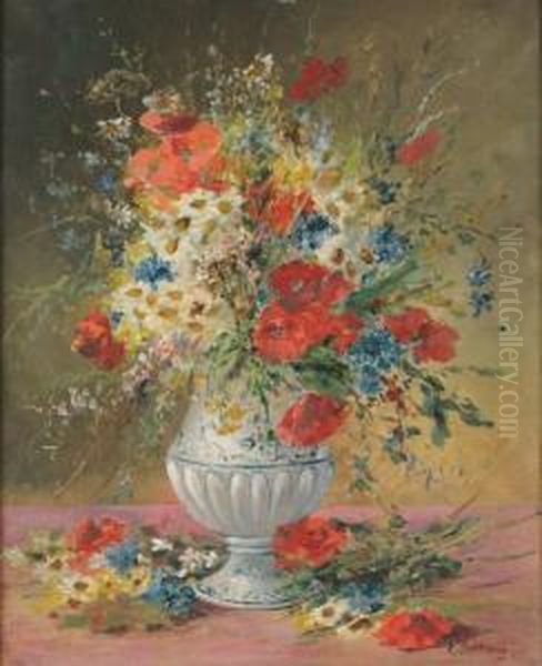 Bouquet Champetre Oil Painting by Edmond Van Coppenolle