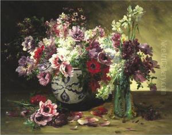 Still Life With Flowers Oil Painting by Jacques Van Coppenolle