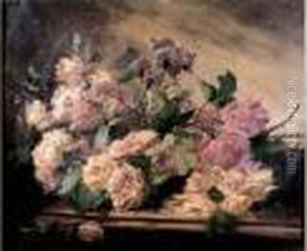 Bouquet De Fleurs Sur Un Entablement Oil Painting by Jacques Van Coppenolle