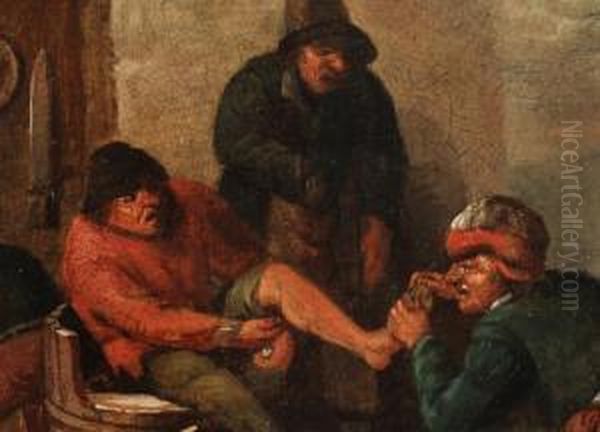 Der Huhneraugenpatient In Der Baderstube Oil Painting by Joos van Craesbeeck