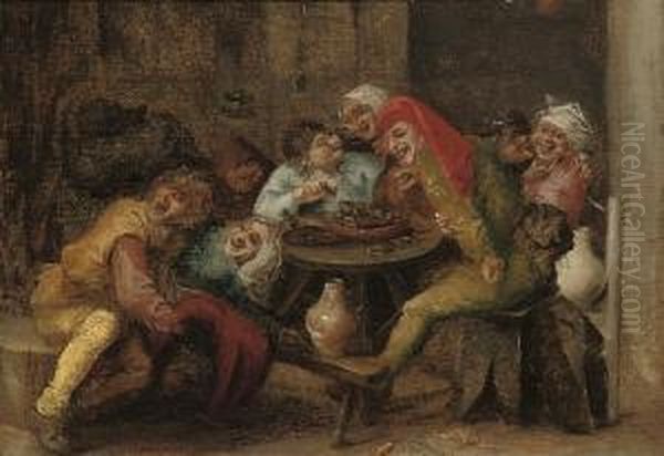 Boors Merrymaking In A Tavern Oil Painting by Joos van Craesbeeck