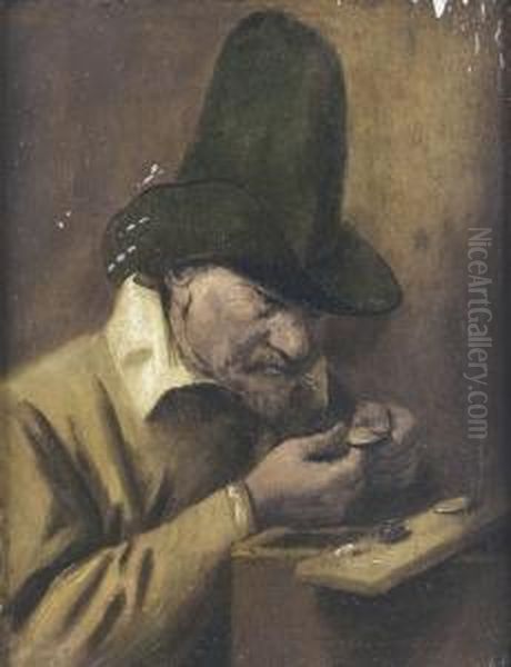 Der Geizhals. Oil Painting by Joos van Craesbeeck