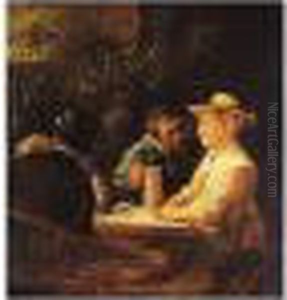 A Tavern Scene Oil Painting by Joos van Craesbeeck