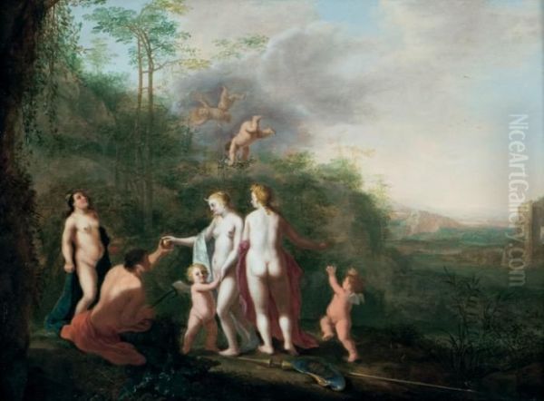 The Judgement Of Paris. Oil Painting by Abraham van Cuylenborch