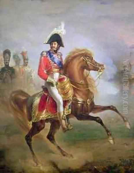 Joachim Murat 1767-1815 on Horseback Oil Painting by Joseph Franque