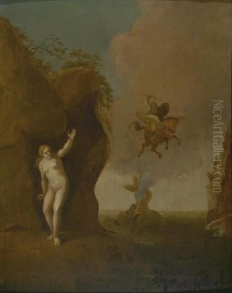 Perseus Befreit Andromeda. Oil Painting by Abraham van Cuylenborch